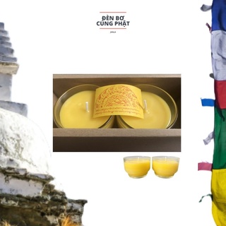 Đèn bơ cúng Phật JVALA - Viên Mãn (đèn cầy ly cúng hộp 2 ly)
