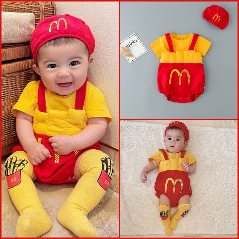 Bộ Áo Liền Quần Mùa Hè Dễ Thương Phong Cách Phương Tây Cho Bé Sơ Sinh