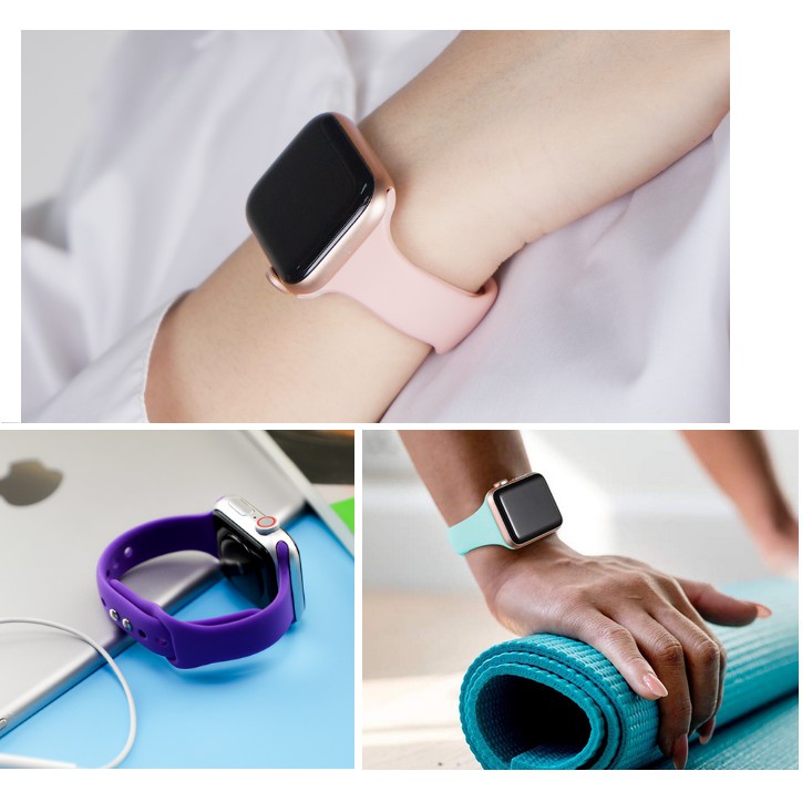 Dây Đeo Silicone Mỏng Cho Đồng Hồ Thông Minh Apple Watch 45mm 41mm 44mm 40mm 42mm series 5 4 SE 6 7