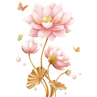decal dán tường hoa sen