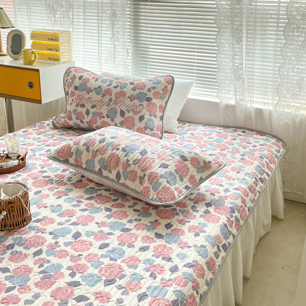 Chiếu điều hòa cao su non 9D M2T BEDDING Luxury vải lụa Tencel mềm mát - Mark Hoa Hồng