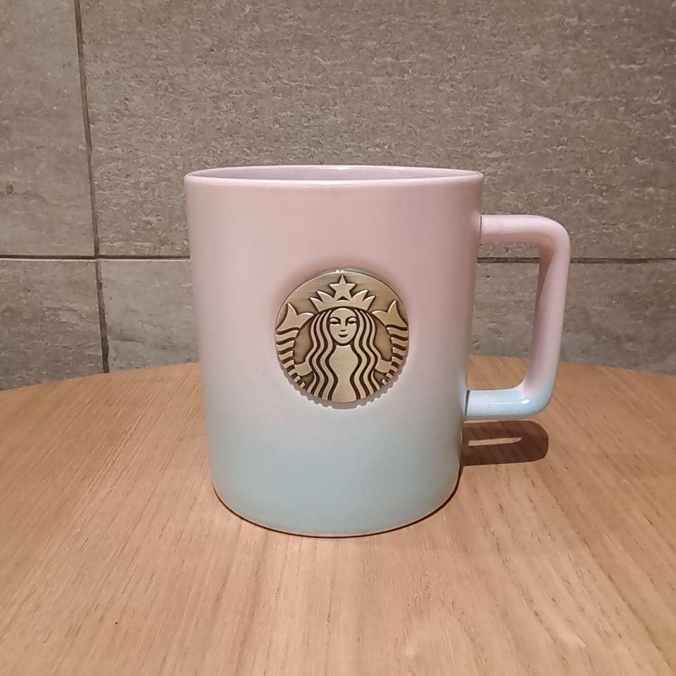 Cốc Uống Nước Starbucks Bằng Sứ Cỡ Lớn Màu Hồng Và Xanh Dương Cho Cặp Đôi