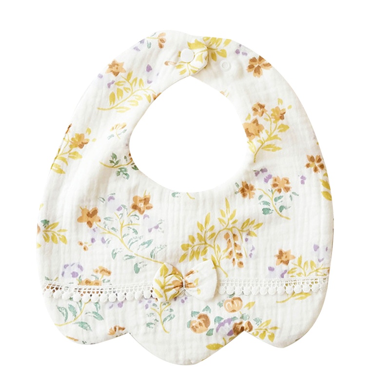 Yếm Ăn Cotton Họa Tiết Dâu Tây / Cherry Hoạt Hình Dễ Thương Cho Bé