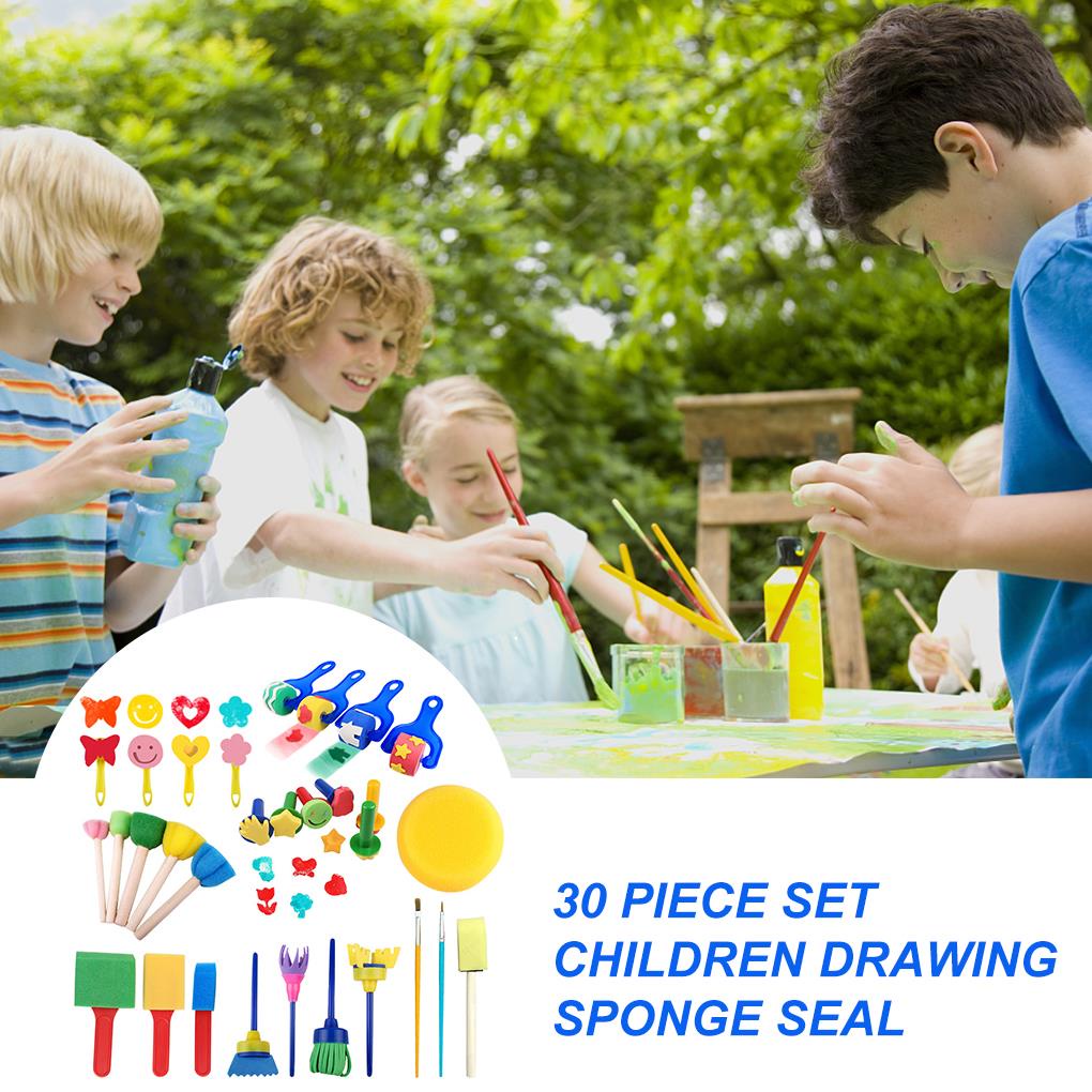 Set 30 Cọ Xốp Vẽ Tranh Giáo Dục Sớm Cho Bé