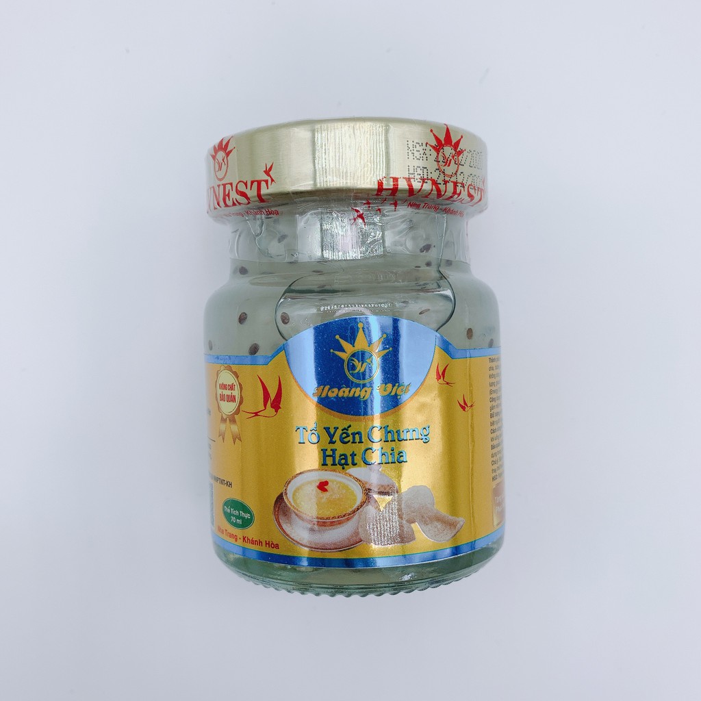 Yến Sào Cho Bé Hoàng Việt Tổ Yến Chưng Hạt Chia,Yến Tươi Thiên Nhiên 30% Giàu Omega 3 Tốt Cho Tim Mạch,Tiêu Hóa Hộp 70ML