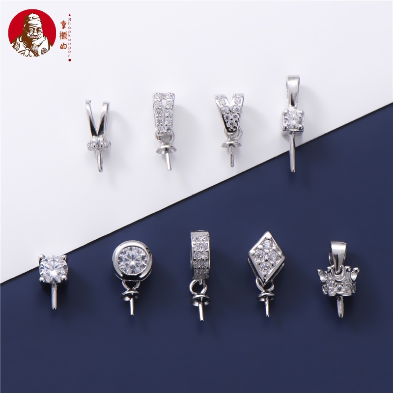 Giá Đỡ Khóa Dán Tròn Mạ Vàng / Bạc 925 Đính Đá Zircon Sang Trọng DIY