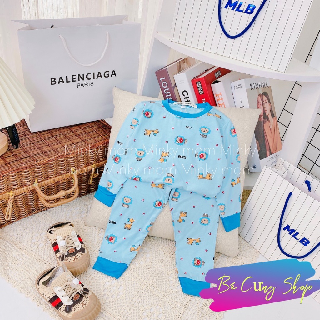 Bộ Dài Tay THUN LẠNH MINKY MOM họa tiết đáng yêu cho bé trai, bé gái từ 8-19kg