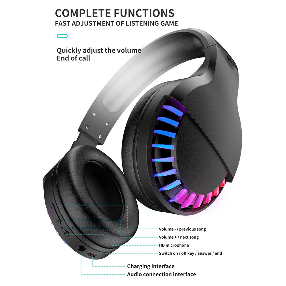 Tai Nghe Chơi Game Hel + Sh33 Bluetooth 5.0 Có Đèn Rgb