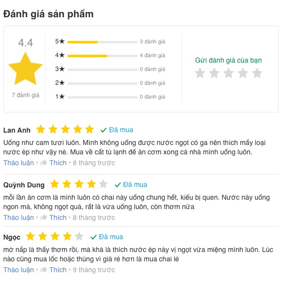 Combo 4 chai nước cam ép Twister Tropicana 455ml