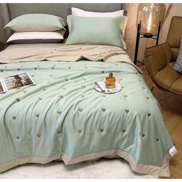 Chăn hè lụa tim trần bông cao cấp 2mx2.3m,mát lạnh hàng dày