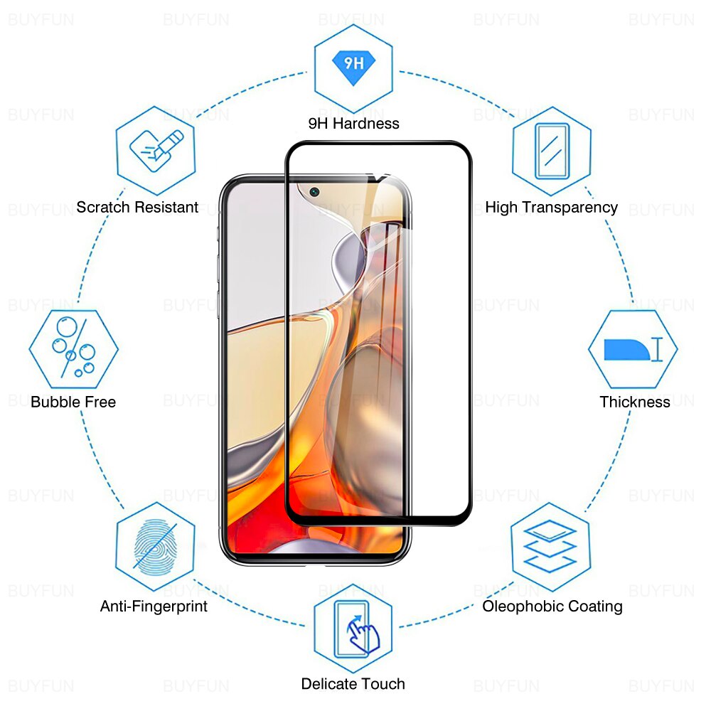 Set 3 kính cường lực bảo vệ toàn diện cho Xiaomi Mi 11T Pro 11T 11 T