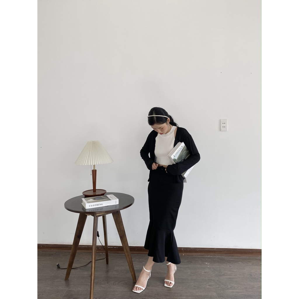CHÂN VÁY ĐUÔI CÁ DÁNG DÀI QUA GỐI CÔNG SỞ | lim.studio