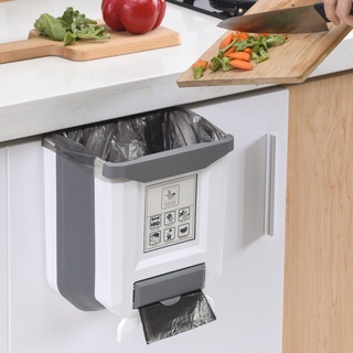 Thùng Rác Thông Minh Gấp Gọn Treo Cạnh Tủ Bếp, Thùng Rác Mini Có Ngăn Để Túi Đựng Rác Tự Phân Hủy