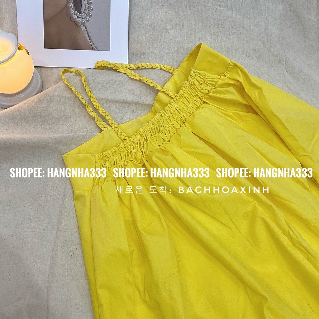 NEW ARRIVAL || Váy Babydoll dáng xòe thô hai dây tết form dài vạt bầu cực xinh nhiều màu basic trendy