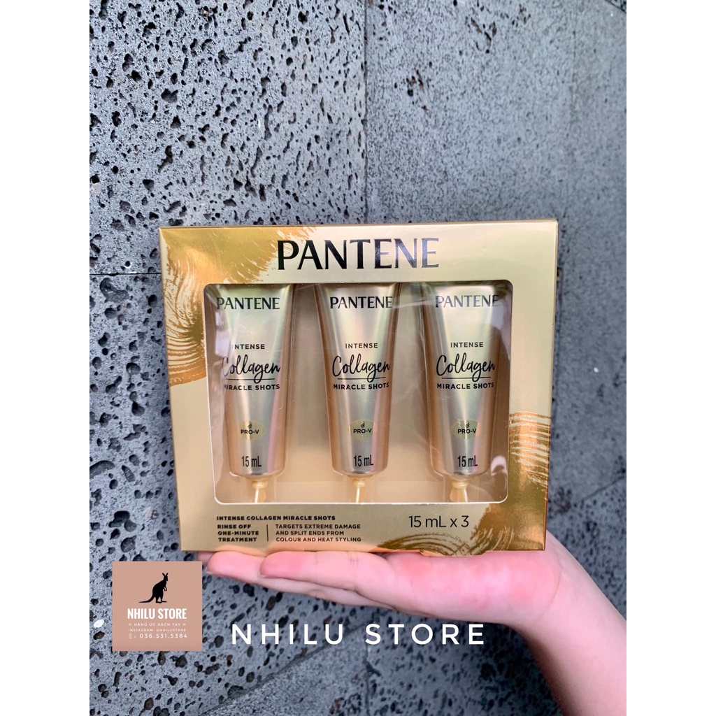 🌥✨Tinh chất dưỡng tóc phục hồi tóc khô, hạn chế gãy rụng Pantene Intense Collagen Miracle Shots.