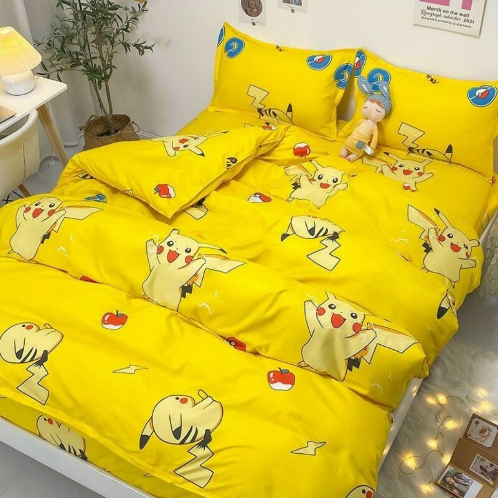 Bộ chăn ga gối Cotton poly The One Bedding đáng yêu chăn ga Hàn Quốc-MIễn phí bo chun