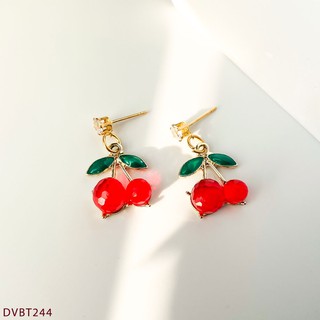 Bông tai trái cây màu đỏ xinh - DVBT244