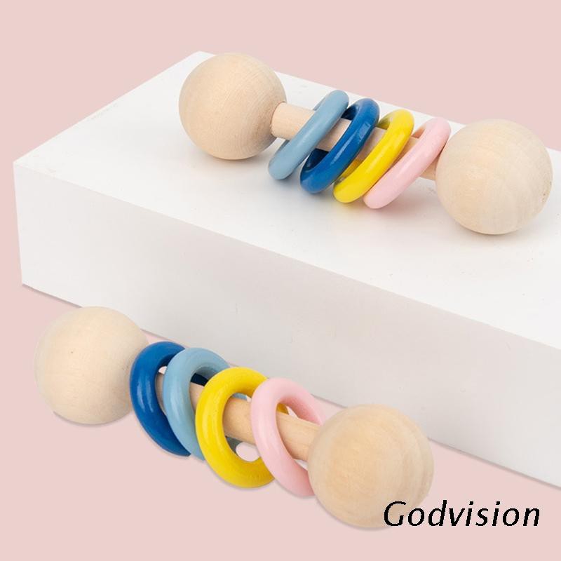 Đồ chơi lục lạc ngậm mọc răng chất liệu gỗ dành cho trẻ em