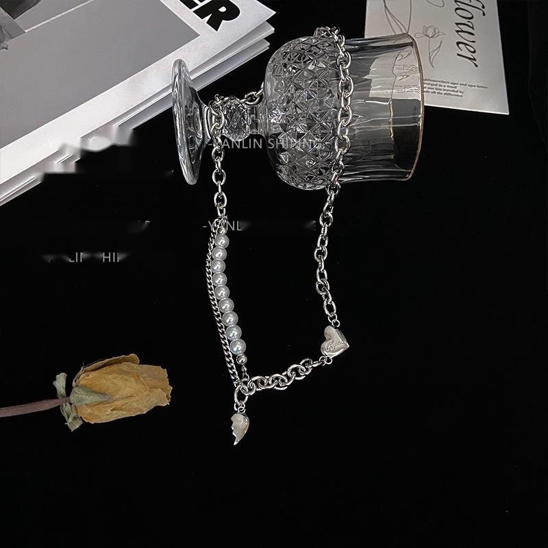 Vòng Cổ choker Thép Titan Nhẹ Hình Trái Tim Phong Cách hip hop Ngọt Ngào Sang Trọng Thời Trang Mới Cho Nữ