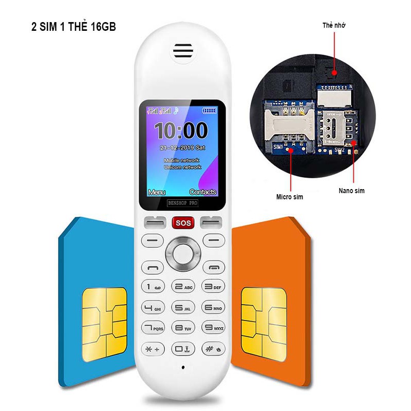 Tổng xả kho điện thoại cố định 2 sim, sạc pin cho smartphone, tích hợp loa bluetooth Mafam M30