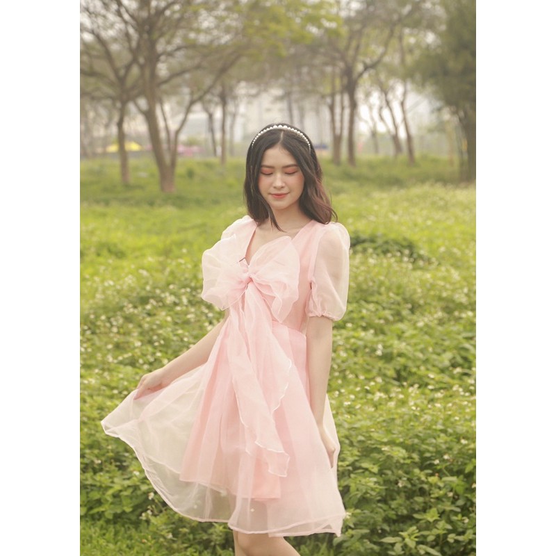 [Mã FATHANG5 giảm 10K đơn 50K] VÁY ĐI PROM/ĐI TIỆC/KỶ YẾU - ROSEMARY DRESS - VÁY CỔ TIM NƠ TO BẢN TAY BỒNG - V0123