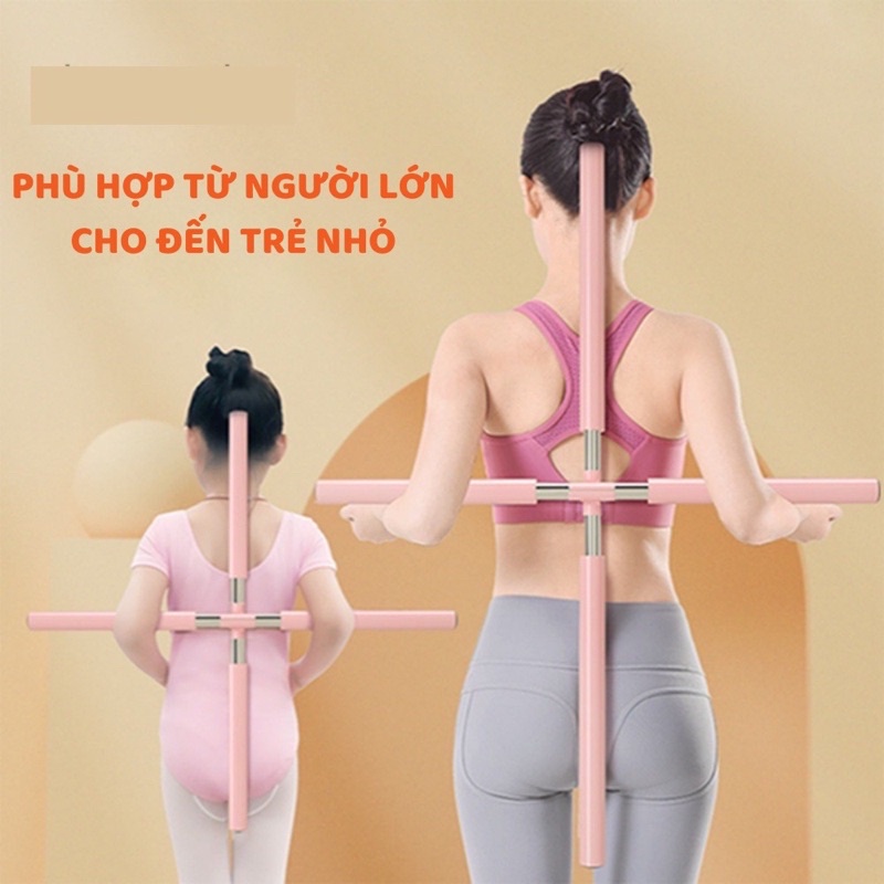 Gậy Tập Lưng, Vai, Chống Gù, Uốn Thẳng Lưng, Gậy Tập Yoga Gậy Chống Gù Lưng Dụng Cụ Tập Yoga Đa Năng Bằng Thép Không Gỉ