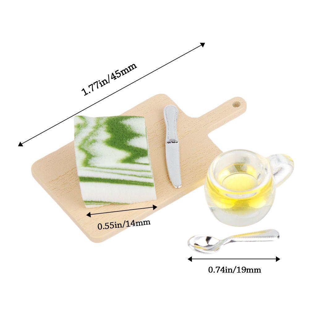 1 Bộ Mô Hình Bánh Kem Có Khay Trà Chiều Thu Nhỏ Dành Cho Nhà Búp Bê