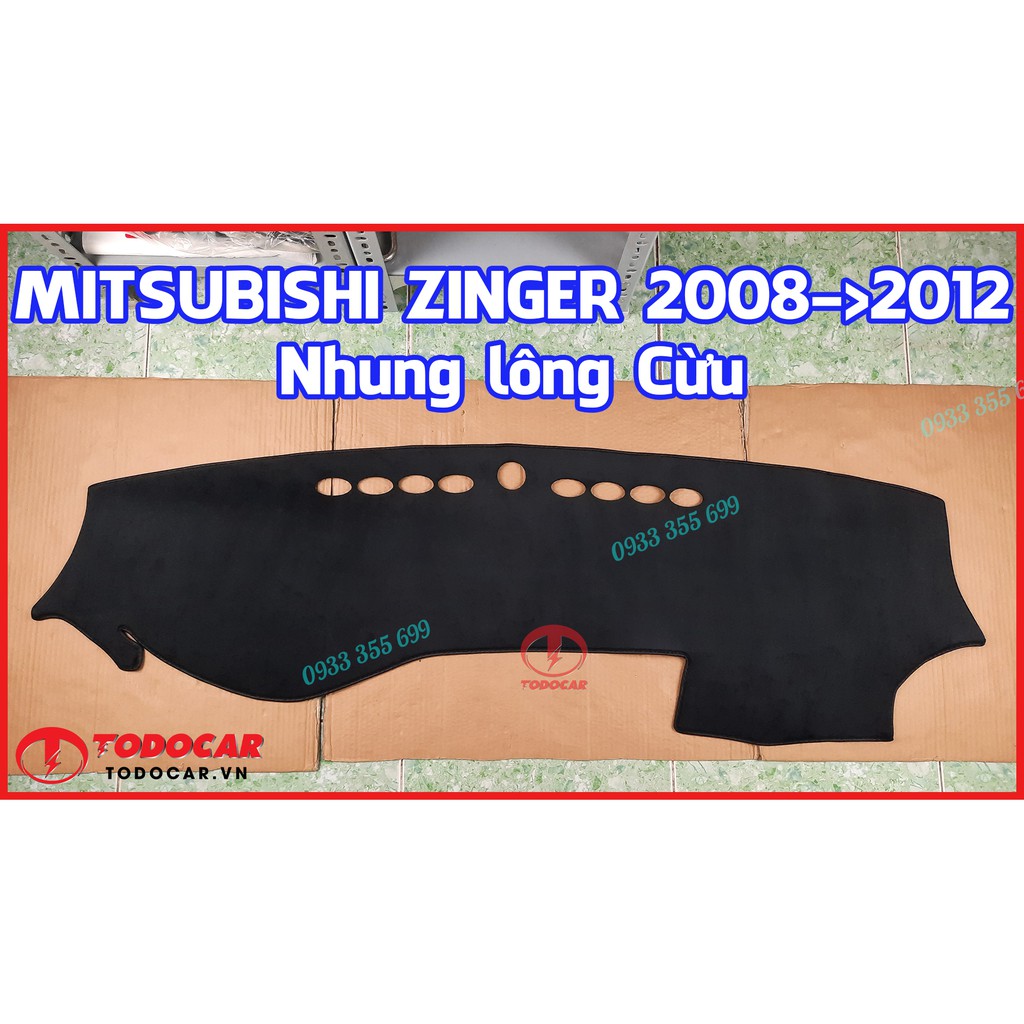 Thảm Taplo MITSUBISHI ZINGER bằng Nhung lông Cừu, Da vân Carbon, Da vân Gỗ 2008 2009 2010 2011 2012