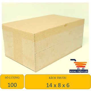 Bộ 100 thùng carton sóng B cứng size D 14 x R 8 x C 6