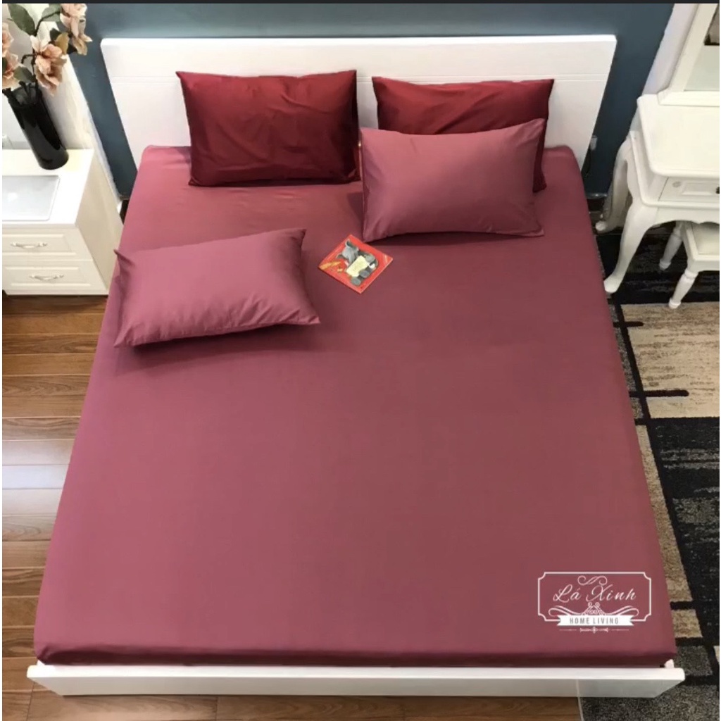 Bộ ga gối lụa tencel trơn 60s nhập khẩu cao cấp, ga giường lụa mát lạnh - nhiều màu lựa chọn đầy đủ kích thước