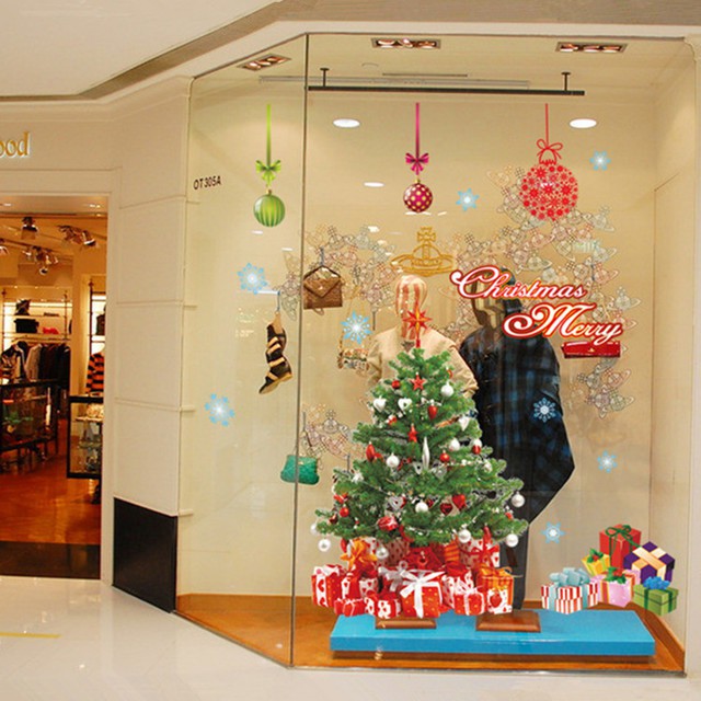 Tranh decal dán tường GIÁNG SINH VUI VẺ trang trí phòng khách, cửa hàng - Decal dán tường