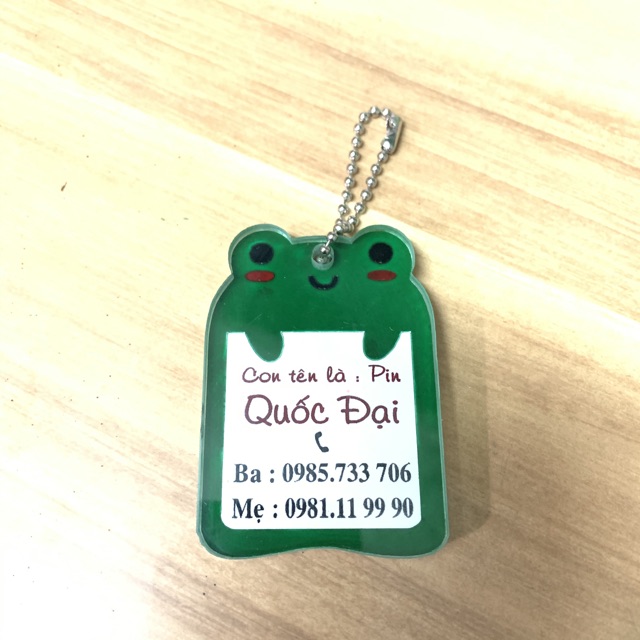 Thẻ Tên Treo Cặp Cho Bé Hình Heo Peppa