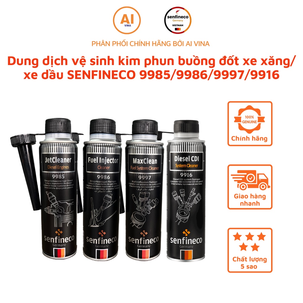 Dung Dịch Vệ Sinh Kim Phun Buồng Đốt Senfineco Cho Động Cơ Xăng Dầu Giúp Làm Sạch Tiết Kiệm Nhiên Liệu
