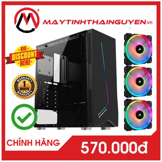 ✅Vỏ máy tính Xigmatek EROS - ATX, Dải led RGB - Kính cường lực quyến rũ (Mới 100%) (Kèm 3 fan LED)
