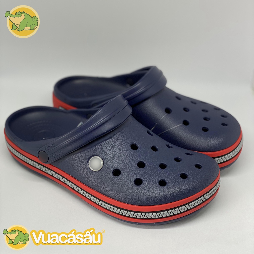 Dép CROCS BAND ZIPPER Nam Nữ Xanh Đen , Form đẹp, Mềm Nhẹ và Êm Ái, Không mùi, chống trơn trượt  - Vua Cá Sấu
