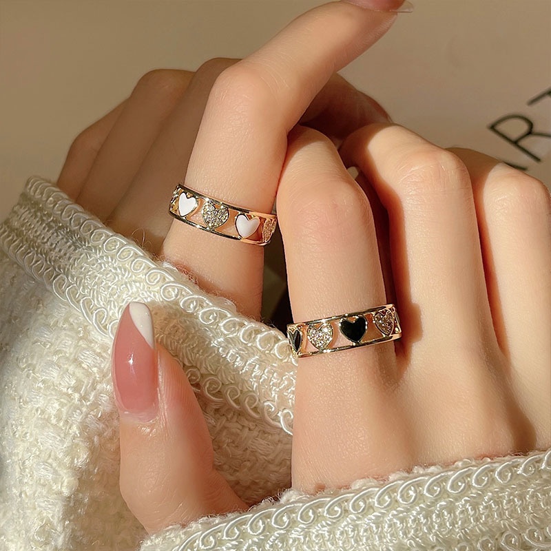 [Hàng Mới Về] Nhẫn Mở Có Thể Điều Chỉnh Thiết Kế Hình Trái Tim Thời Trang Xuân Hè Cho Nữ