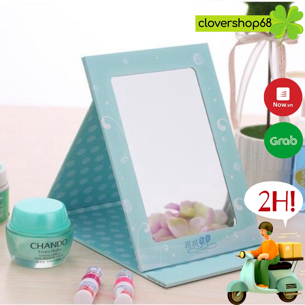 Gương trang điểm, gương để bàn gấp gọn xinh xắn - Gương trang điểm  Clovershop68