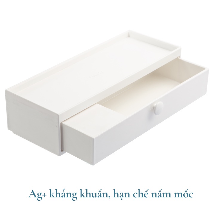 1 Ngăn đựng đũa muỗng, gia vị Inochi Yoko Ngang có thể xếp chồng, chống bụi, ngăn nắp tiện dụng, an toàn sức khoẻ