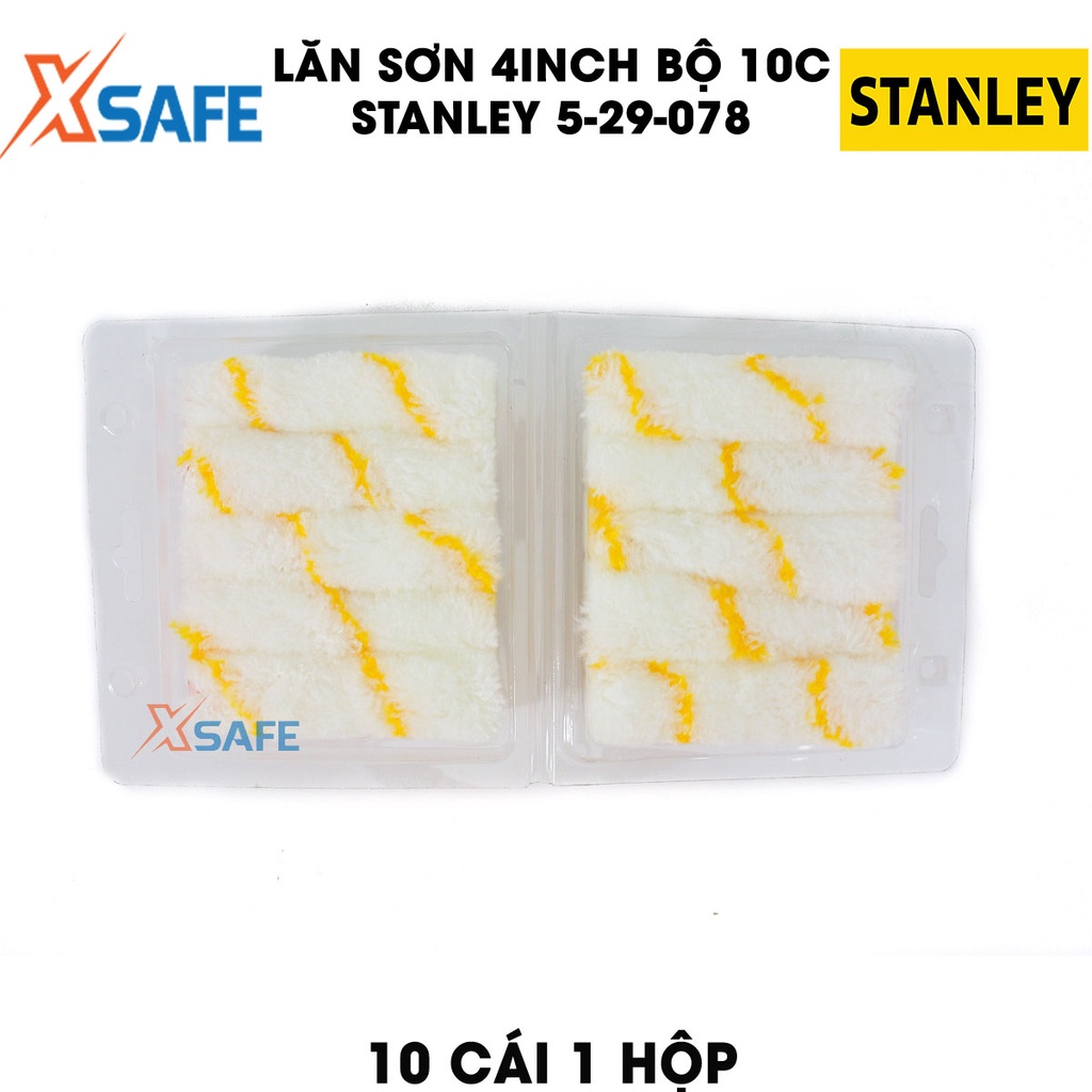 Lăn sơn 4inch STANLEY 5-29-078 100mm Con lăn sơn nước vải bông mềm, độ thấm sơn cao, đường lăn mịn