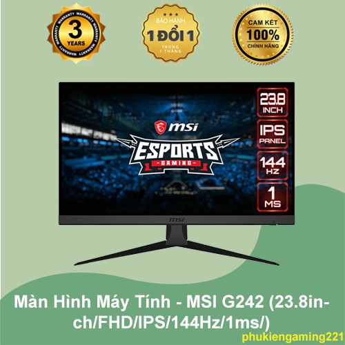 Màn Hình Máy Tính - MSI G242 (23.8inch/FHD/IPS/144Hz/1ms/) - Hàng Chính Hãng