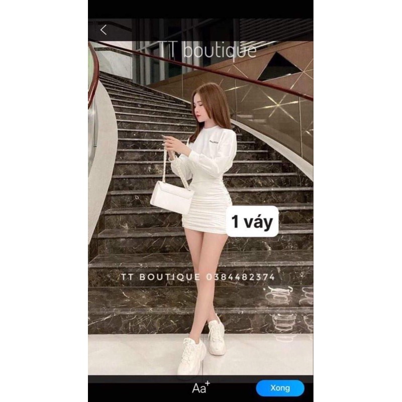 Đầm thun rút dây