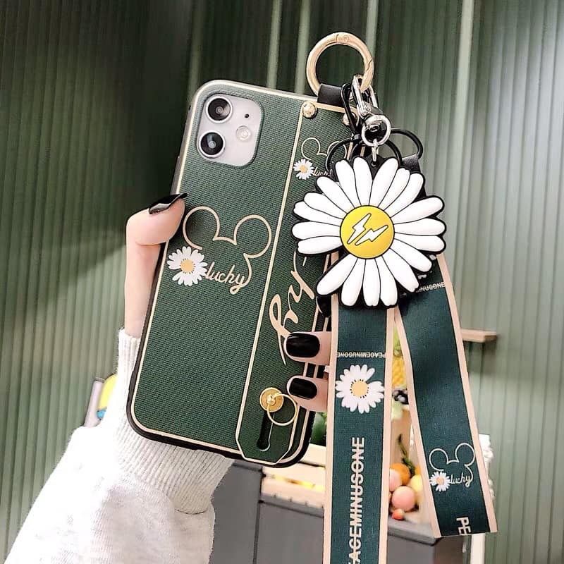 Ốp Iphone CÓ DÂY ĐEO CỔ CỰC CUTE - ốp điện thoại hình dâu tây, Mickey ,6/6s,6plus/6splus,7/8,11