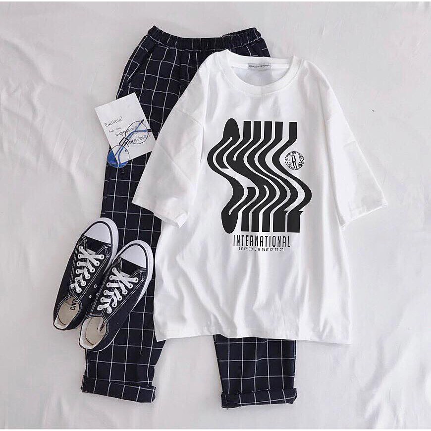 UNISEX - SET ÁO LƯỢN SÓNG + QUẦN CARO/ QUẦN KAKI