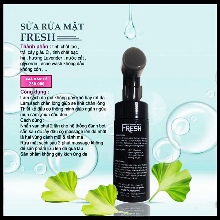 Sửa Rửa Mặt Fresh tích hợp đầu cọ thông minh làm sạch sâu , loại bỏ bụi bẩn