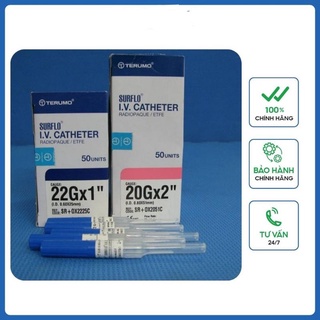 Kim luồn tĩnh mạch Terumo hộp 50 cái. Size 22G