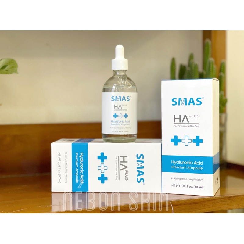 Serum HA Plus SMAS - Hyaluronic Acid Premium Ampoule 100ml - HA SMAS chuyên cấp ẩm và làm sáng da