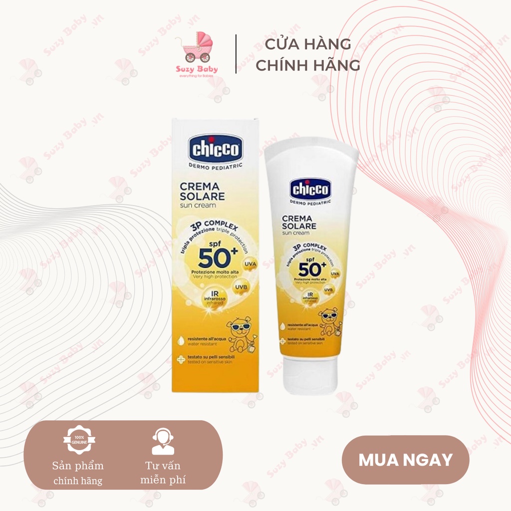 Kem chống nắng Chicco 3 tác động cho bé SPF 50+