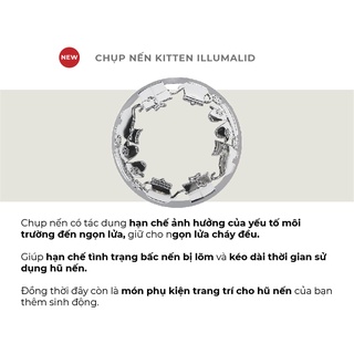 Chụp nến trang trí - Matte Silver Kitten