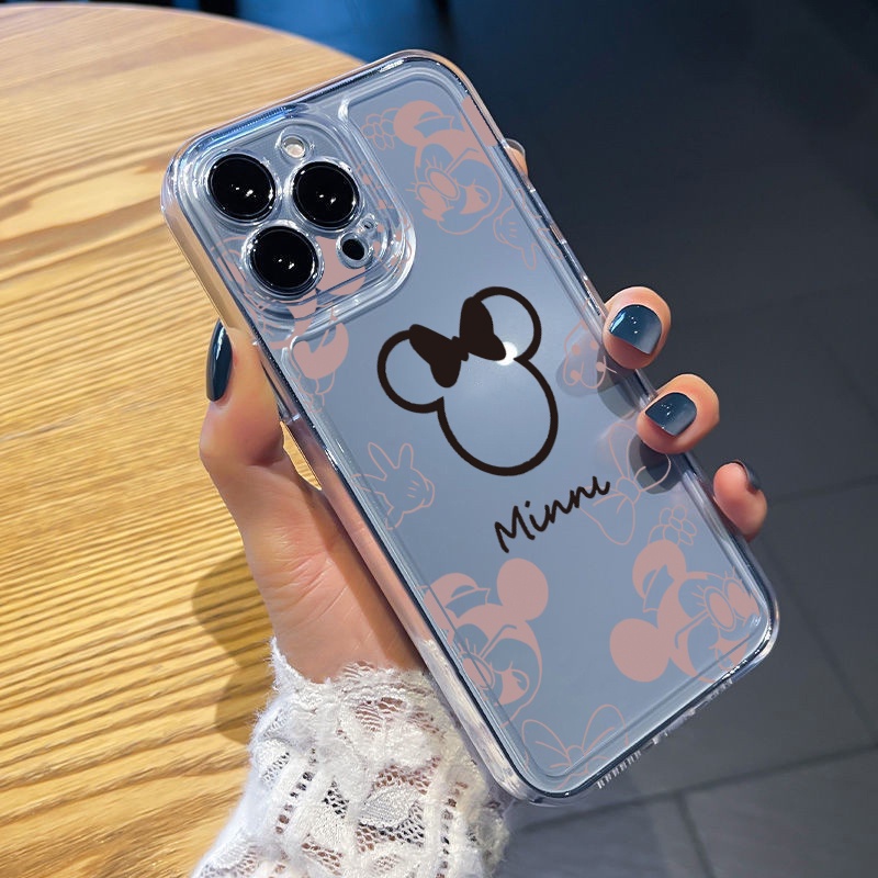 Ốp Điện Thoại TPU Gel Đệm Khí Hình Chuột Mickey Minne Màu Trong Suốt iPhone 13 Pro Max 14 12 iPhone 11 XR 8 7 SE 2022