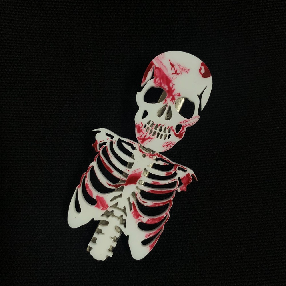 Kẹp Tóc Hình Bộ Xương Phong Cách Gothic Cá Tính Dành Cho Halloween